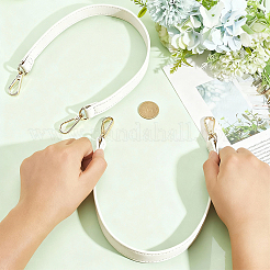 PUレザーバッグハンドル2個  バッグ交換用アクセサリー  ライトゴールド  フローラルホワイト  480x25mm&nbsp;FIND-CL0002-16B