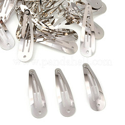 アイアン製スナップヘアクリップパーツ  プラチナ  49x14x4mm&nbsp;X-IFIN-F120-1