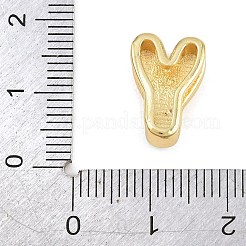 真鍮製エナメルビーズ  カドミウムフリー＆鉛フリー  ラックめっき  長持ちメッキ  18KGP本金メッキ  文字y  14x10x6mm  穴：3x11mm&nbsp;KK-CBA3FD6-08Y-G