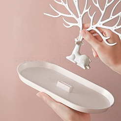 プラスチック製のイヤリングの陳列台  鹿と角  ホワイト  24.5x12.5x21.5cm&nbsp;TREE-PW0001-10A