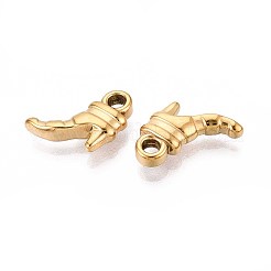 304ステンレスペンダント  かかとの高い靴  イオンプレーティング（ip）  18KGP本金メッキ  13x14x4mm  穴：2.5mm&nbsp;STAS-T067-60G