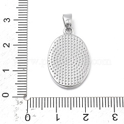 Brass Pave Carved Natural White Shell Religion Oval Pendants&nbsp;KK-D367-04P-C