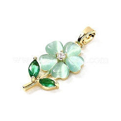Brass Micro Pave Cubic Zirconia Pendants&nbsp;KK-H089-32G-02