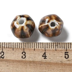 ヴィンテージ磁器製カボチャビーズ  アンティーク調の釉薬をかけたセラミックビーズ  ココナッツブラウン  12~12.5x10mm  穴：2.5mm&nbsp;PORC-L080-H09