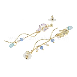 Asymmetrical Golden Alloy Enamel  Stud Earrings&nbsp;EJEW-Z061-01G-02