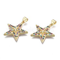 Brass Micro Pave Cubic Zirconia Pendants&nbsp;ZIRC-N039-158B-NF