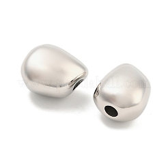 304ステンレススチールビーズ  ナゲット  ステンレス鋼色  15x18.5x12.5mm  穴：4mm&nbsp;STAS-D384-07P