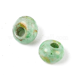 ピカソガラスシードビーズ  丸い穴  ティアドロップ  ライム  5x4.5x4mm  穴：1.4mm  120個/セット&nbsp;SEED-Q038-03G
