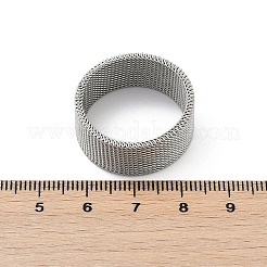 201 ステンレススチール指輪  ユニセックスのワイドバンドリング  ステンレス鋼色  10mm  内径：23mm&nbsp;RJEW-H242-01E-P