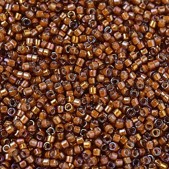 MIYUKIデリカビーズ  シリンダー  日本製シードビーズ  11/0  （db1779)白裏地ダークトパーズab  1.3x1.6mm  穴：0.8mm  約10000個/袋  50 G /袋&nbsp;SEED-X0054-DB1779