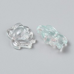 手作りランプワークビーズ  2つのトーン  蓮  透明  15.5x20.5x7mm  穴：1.4mm&nbsp;LAMP-CJC0022-01C