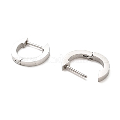 202 ステンレススチールフープピアス  304ステンレスピン付き  リング  13x2.5x15mm&nbsp;EJEW-C076-06C-P