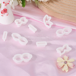 4箱4種類のプラスチック型  DIY 陶芸と粘土の道具  蝶結びの材料  ホワイト  20x48x12mm  1ボックス/スタイル&nbsp;DIY-SC0030-53A