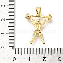 Rack Plating Brass with Cubic Zirconia Pendants&nbsp;KK-Z086-41G