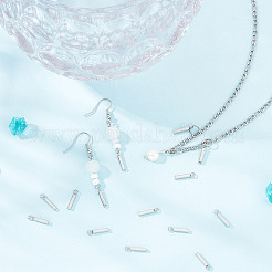 304ステンレススチールペンダント200個  直方体の  ステンレス鋼色  13x3x2mm  穴：1.8mm&nbsp;STAS-DC0011-15