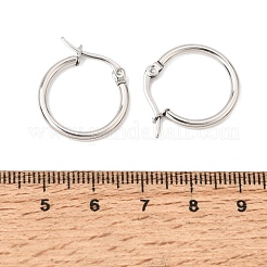 201 ステンレススチールフープピアス  304ステンレスピン付き  プラチナ  20x19x2mm&nbsp;SA-CBA4A0D-16P-D