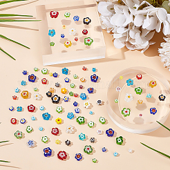 120Pcs 4 Styles Handmade Millefiori Glass Beads&nbsp;LAMP-ME0001-07