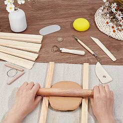 長方形のリネン布  陶器の道具  粘土工芸ツールキット  木製のめん棒  陶土乾燥板用  陶磁器を作る道具  ミックスカラー  157x97x0.5mm&nbsp;DIY-OC0014-17