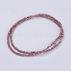 電気メッキガラスビーズセット  パール光沢メッキ  多面カット  ロンデル  ファイヤーブリック  2.5x1mm  穴：0.5mm  約185~190個/連  13インチ（33cm）&nbsp;GLAA-F079-PL05
