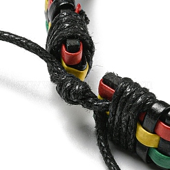 6Pcs 6 Style Adjustable Braided Imitation Leather Cord Bracelet Set with Waxed Cord for Men&nbsp;BJEW-F458-08