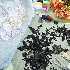 2Pcs 2 Colors Computerized Embroidery Polyester Ornament Accessories&nbsp;PATC-BC0001-09B