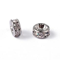 Brass Rhinestone Spacer Beads&nbsp;RB-A014-Z6mm-01P-NF