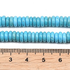 天然マグネサイトビーズ連売り  染め＆加熱  ロンデル  スムーズ  ディープスカイブルー  6x3mm  穴：0.9mm  約167個/連  15.67''（39.8センチメートル）&nbsp;G-Z143-H01-03C