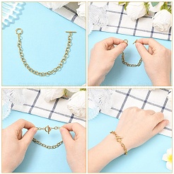 5Pcs 304 Stainless Steel Chain Bracelets&nbsp;BJEW-YW00017-01