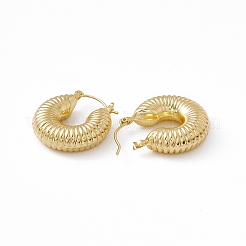 Brass Donut Thick Hoop Earrings for Women&nbsp;EJEW-I270-08G