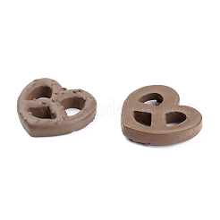 樹脂チャーム  模造ハート型パン  キャメル  23x25x5mm&nbsp;RESI-M022-01A