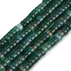 染め加工天然石瑪瑙ビーズ連売り  ディスク  ヒシビーズ  ティール  6x4mm  穴：1mm  約105個/連  14.76''~14.96''（37.5~38センチメートル）&nbsp;G-U030-B01-02