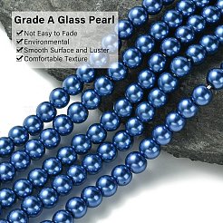 Eco-Friendly Dyed Glass Pearl Beads Strands&nbsp;HY-A008-6mm-RB087