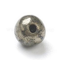 天然黄鉄鉱ビーズ  片穴  ラウンド  4mm  穴：1mm&nbsp;G-H267-03A