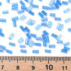 透明色光沢ガラスラッパビーズ  丸い穴  コーンフラワーブルー  3~8x2mm  穴：0.7mm  約450g /ポンド&nbsp;SEED-N005-001-A04
