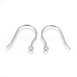 変色しにくい304ステンレススチール製ピアスフック  水平ループ付き  ステンレス鋼色  20x25mm  穴：1.6mm  18ゲージ  ピン：1mm&nbsp;STAS-P227-30P