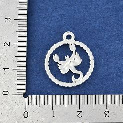 十二星座合金ペンダント  蠍座  22.5x19x2.5mm  穴：1.8mm&nbsp;PALLOY-Q006-01L-S