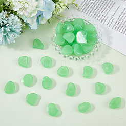 暗闇で光る樹脂製小石1セット  花瓶フィラー  ナゲット  ライム  16~20x22~30x5~8mm  100個/セット&nbsp;DJEW-CN0001-40D