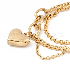 PVD Vacuum Plating 304 Stainless Steel Chain Multi-strand Bracelet&nbsp;STAS-P304-23G