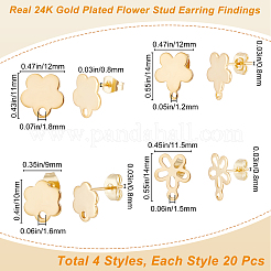 80Pcs 4 Style 201 Stainless Steel Stud Earring Findings&nbsp;EJEW-BBC0001-08