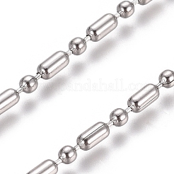変色しない304ステンレススチールボールチェーン  ステンレス鋼色  コラム：4x2mm  ボール：2mm&nbsp;CHS-L024-025E
