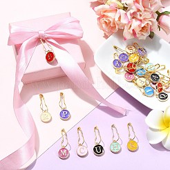 Alloy Enamel Flat Round with Letter A~Z Locking Stitch Marker Sets&nbsp;FIND-CJC0010-113