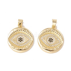 Brass Micro Pave Clear & Black Cubic Zirconia Pendants&nbsp;KK-G415-10G