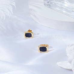 1 Pair Square Alloy Enamel Stud Earrings&nbsp;EJEW-LP0010-01