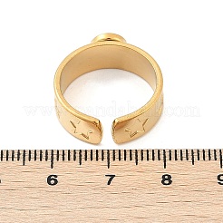 星柄 304 ステンレススチール オープンカフリング  女性用天然宝石リング  18KGP本金メッキ  イオンプレーティング（ip）  6.5mm  調整可能&nbsp;RJEW-Z078-13G