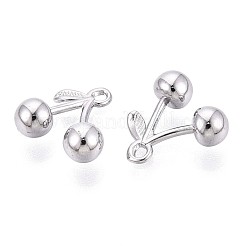 304ステンレススチールチャーム  チェリー  変色防止  ステンレス鋼色  11x11x4.5mm  穴：1mm&nbsp;STAS-N108-48P