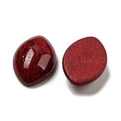 染め合成ターコイズカボション  馬の目  暗赤色  20.5x13~13.5x6mm&nbsp;G-B070-11