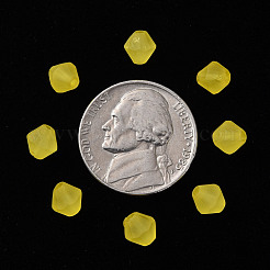 つや消しアクリルビーズ  多面カット  コーン  きいろ  6x5.5mm  穴：1.5mm  約6770個/500g&nbsp;MACR-S373-61K-05