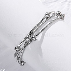Stainless Steel Multi-strand Ball Bracelets&nbsp;BJEW-L687-01P