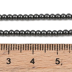 合成磁気無しヘマタイトビーズ連売り  スムーズなラウンド  グレード5 A  2mm  穴：0.6mm  約184個/連  16.54''（42センチメートル）&nbsp;GG-CBAB93D-B01-2mm