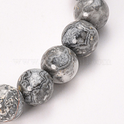 Natural Wave Jasper Beaded Stretch Bracelets&nbsp;BJEW-Q692-22-8mm